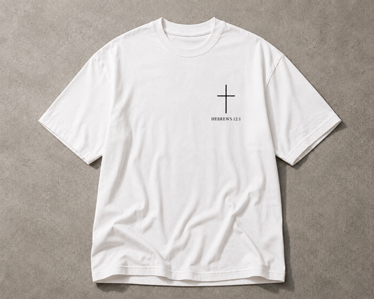 Hebrews 12:1 Tee- White