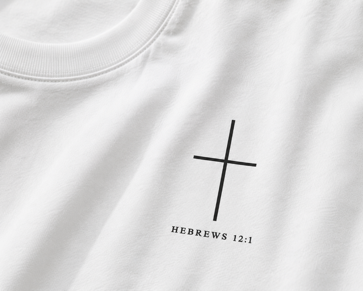 Hebrews 12:1 Tee- White