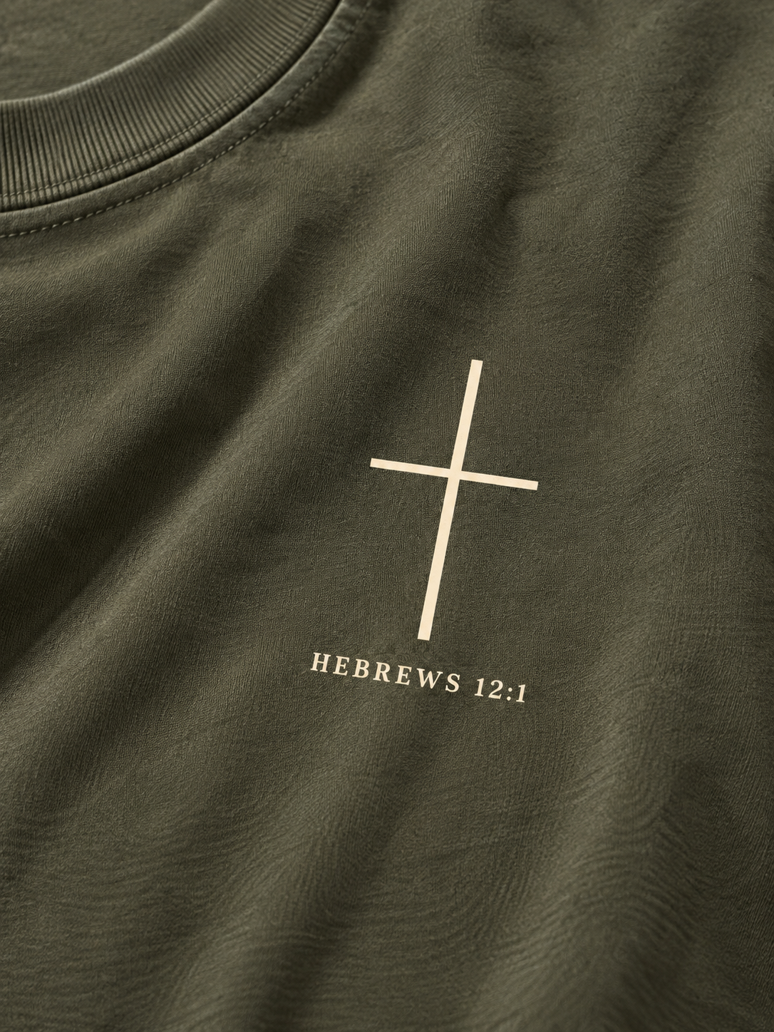 Hebrews 12:1 Tee- Hunter Green