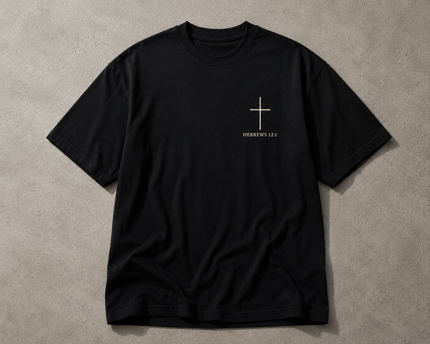 Hebrews 12:1 Tee- Black/ Charcoal Grey / Hunter Green