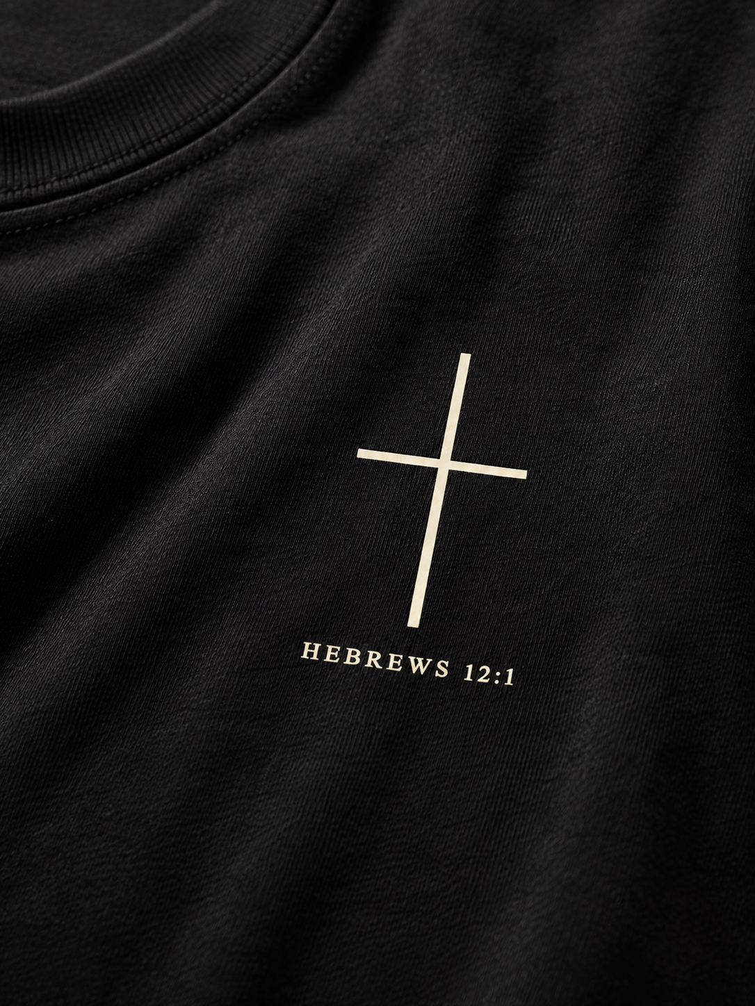 Hebrews 12:1 Tee- Black/ Charcoal Grey / Hunter Green